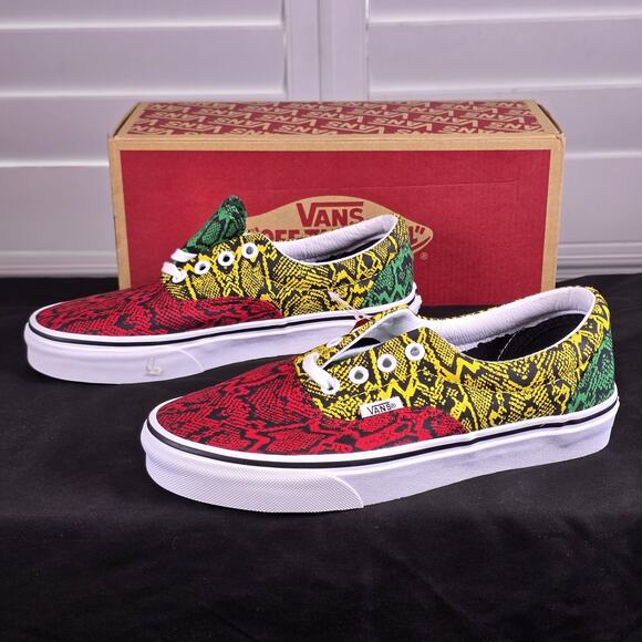VANS Era Snake Python Rasta Colors Green Yellow Red Black Shoes Mens 5.5 / Wms 7 - Picture 5 of 7